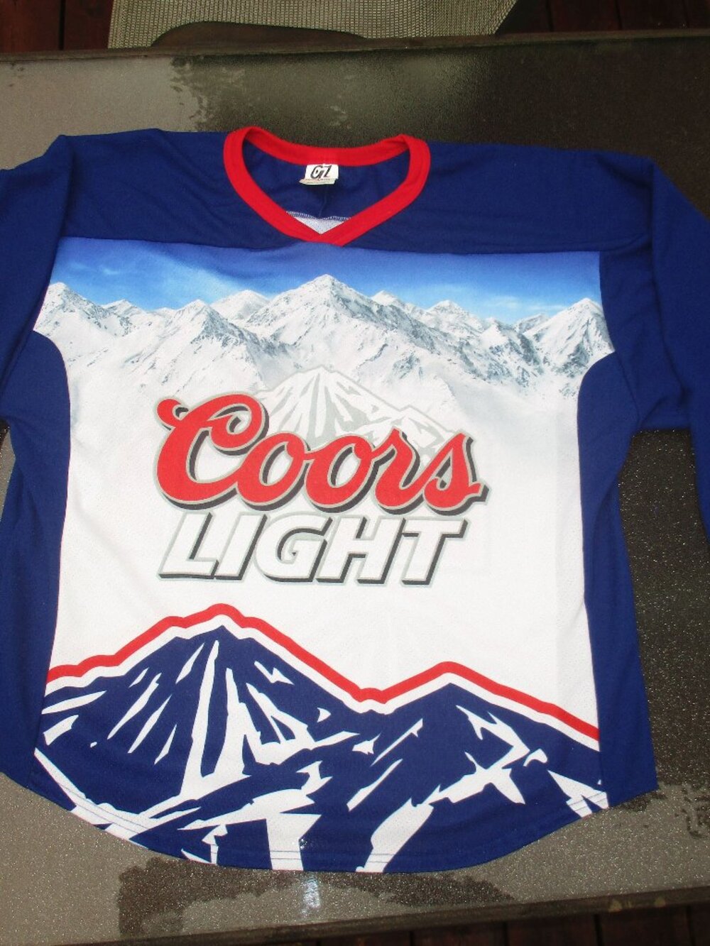Vintage OZ Sports Coors Light Silver Bullet Hockey Jersey Size Large